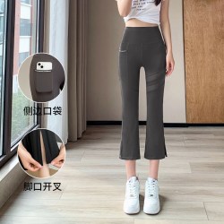 帕兰诱惑 微喇瑜伽裤女外穿2026新款冰丝夏季薄款七分喇叭鲨鱼裤健身提臀