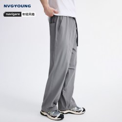 NVG·YOUNG [速干]NAVIGARE意大利小帆船工装宽松休闲裤男伞兵裤
