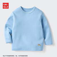 UNIQLO/优衣库 婴幼儿圆领长袖T恤 水蓝色 80cm