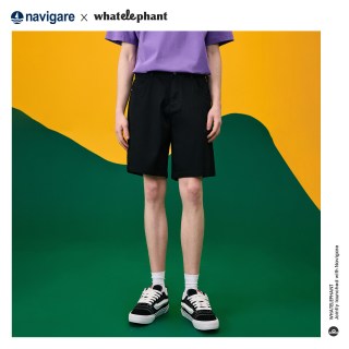 NVG·YOUNG NAVIGARE小帆船宽松休闲牛仔裤黑色短裤男士五分裤