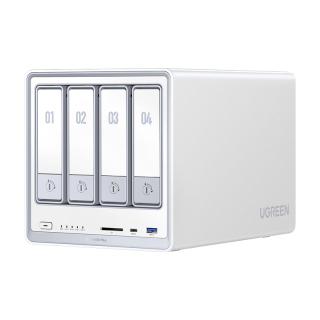 绿联 DXP4800 Plus 8G四盘万兆NAS网络存储 白色 空盘版