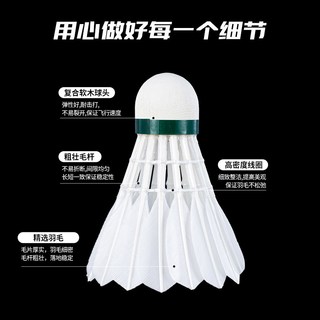 WAVAW 亚5 鹅毛 耐打 12只装 羽毛球