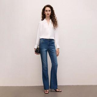 朗姿 简约百搭高智优雅POLO领通勤经典职场轻熟长袖衬衫女式