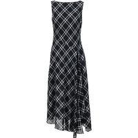 VERO MODA 莱赛尔格纹印花开衩不规则裙摆连衣裙