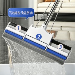 达福芮 免洗滚轮吸水挤水胶棉拖把