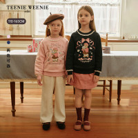 TEENIE WEENIE Kids小熊童装花边印花套头加绒卫衣