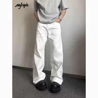 百亿补贴:MJ STYLE 美式复古 男女直筒牛仔裤 春季潮牌宽松休闲裤