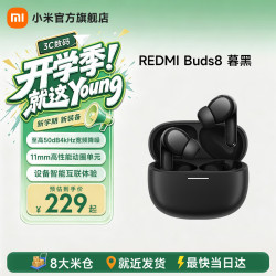 小米 REDMI 红米 Buds 8 入耳式动圈蓝牙耳机 暮黑 Type-C