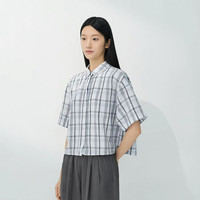 无印良品 MUJI 女式 汉麻 棉 短袖衬衫女士衬衣外套女款26年女装