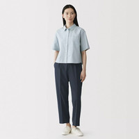 無印良品 MUJI 女式易干弹力泡泡纱轻便锥形裤女款女装26年夏裤子
