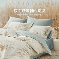 LOVO 罗莱家纺   100%纯棉四件套   床单被套枕套   干爽透气  四季可用 200*230cm