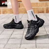 FILA 猫爪7丨斐乐老爹鞋26新款男鞋厚底鞋子休闲鞋复古黑色运动鞋