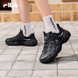 FILA 猫爪7丨斐乐老爹鞋26新款男鞋厚底鞋子休闲鞋复古黑色运动鞋