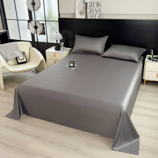 无印良品 冰丝床单 纯色三件套 水洗被单枕套 深灰 230*250cm+枕套*2