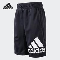 adidas 男童运动跑步裤子夏季儿童薄款透气百搭休闲短裤