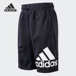 adidas 男童运动跑步裤子夏季儿童薄款透气百搭休闲短裤