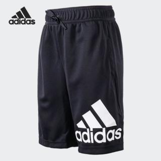 adidas 男童运动跑步裤子夏季儿童薄款透气百搭休闲短裤