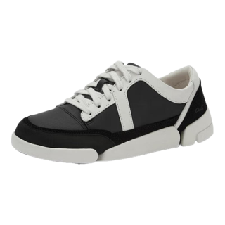 Clarks 【三瓣结构】261811564 Trigenic黑拼白色女士休闲鞋