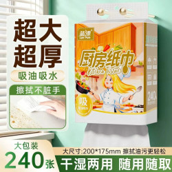 蓝漂 厨房纸巾挂式抽纸双层加厚吸油吸水不易破家用纸巾悬挂式底部