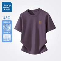 真维斯 NXP 173E07 美式字母印花 紫色 XL 男士T恤