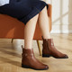 Clarks Renewal系列新品女士复古英伦搭扣骑士牛皮短筒靴261787554
