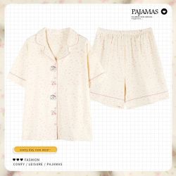 都市丽人 2026新款睡衣纯棉甜美夏季短袖短裤少女休闲风家居服套装
