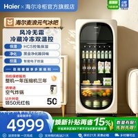海尔 [新品]海尔229L麦浪元气冰吧小型冷藏保鲜家用茶叶饮料柜冷冻冰箱