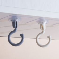 免钉家用吸顶挂钩免打孔大号蚊帐床帘子粘钩粘胶厨房 银灰色 1个装