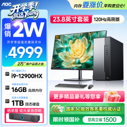AOC 台式机i9高性能整机荣光T260 酷睿i9-12900HX 16G 1TSSD