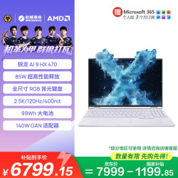 机械革命 无界15X Pro暴风雪(AI9 HX 470 16G 1T  99Wh 120Hz 2.5