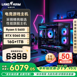 LANG HIAM微星 AMD 锐龙 R5 5600/RTX5060/16G/1T 电竞游戏台式DIY组装电脑主机整机全家桶