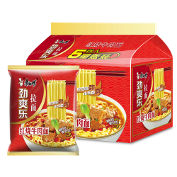 康师傅 劲爽乐拉面70g×5袋装红烧牛肉泡面方便面夜宵速食