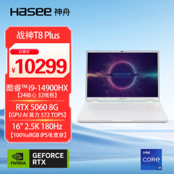 神舟 战神T8 Plus 16英寸AI游戏本(i9-14900HX 16G 1TB 2.5K)