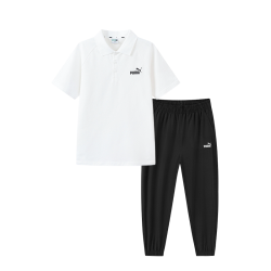 PUMA 童装儿童短袖Polo衫长裤套装运动时尚潮流2件套