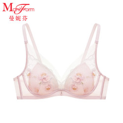 曼妮芬 长三角轻薄国风水墨文胸女士舒适软钢圈内衣胸罩20812423 100 粉色 75B