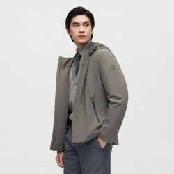 波司登 男装品质鹅绒商务风绅士连帽设计磁吸扣简约百搭羽绒服
