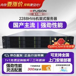 超聚变 2288HV6机架服务器国产化深度学习 openclaw AI本地部署1颗银牌4309Y(8核 2.1G)/32G/1.2T/单电