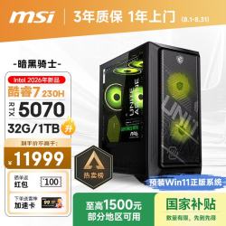 微星 暗黑骑士MAG 酷睿7 230H/RTX5070/32G/1T 电竞游戏设计师台式电脑主机整机