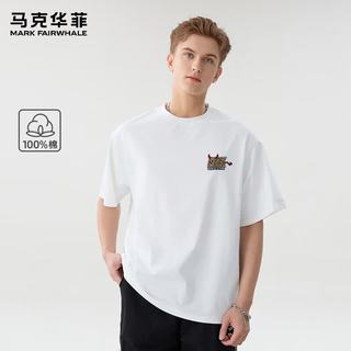 马克华菲 趣味小恶魔胸标 中灰 XL 纯棉短袖T恤