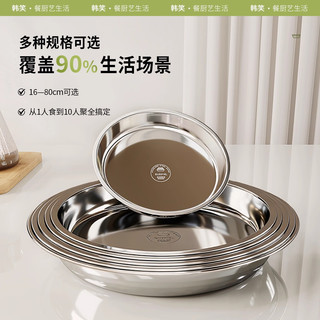 韩笑 316L不锈钢加厚圆盘 餐具