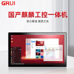 GRUI信创国产化10.1/15.6/21.5/24英寸嵌入式显示器工控一体机电脑麒麟鸿蒙系统AI工业触摸屏高亮IP65