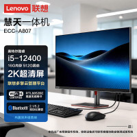 联想 慧天一体台式机电脑27英寸(12代i5-12400 16G内存 512GB SSD 有线键鼠)黑