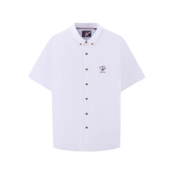BEVERLY HILLS POLO CLUB 纯棉牛津纺 白色 XL 男士短袖衬衫
