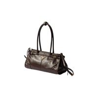 PRADA Bonnie中号牛皮革手提单肩斜挎包 深棕色