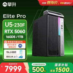攀升 Elite Pro 台式电脑游戏台式机电脑主机整机（15代酷睿Ultra5-230F RTX5060独显 16GD5 1TB）