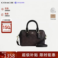 COACH 波士顿单肩斜挎手提包 CW329 沙黄色配白色