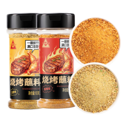 川珍 烧烤蘸料100g*2瓶香辣味+五香味烧烤肉料火锅蘸撒料