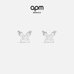 APM Monaco 白色Papillon蝴蝶耳钉耳饰礼物