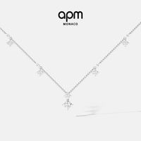 APM Monaco 白色Éclat闪耀四叶草项链女锁骨链生日礼物官方旗舰店