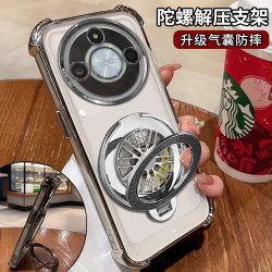 汇客凡品 适用荣耀x50电镀四角防摔解压旋转陀螺支架手机壳